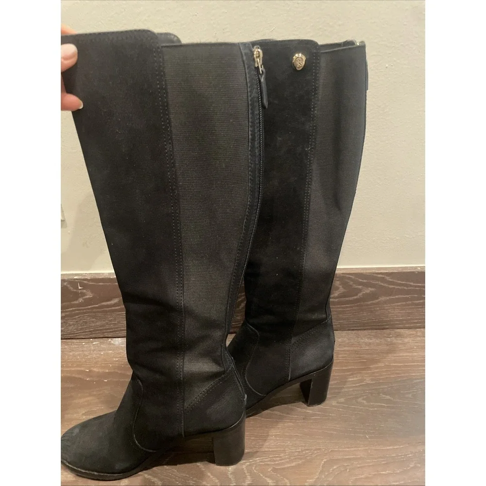 Tory Burch Womens Black Round Toe Knee High‎ Zipper Riding Boots No Size